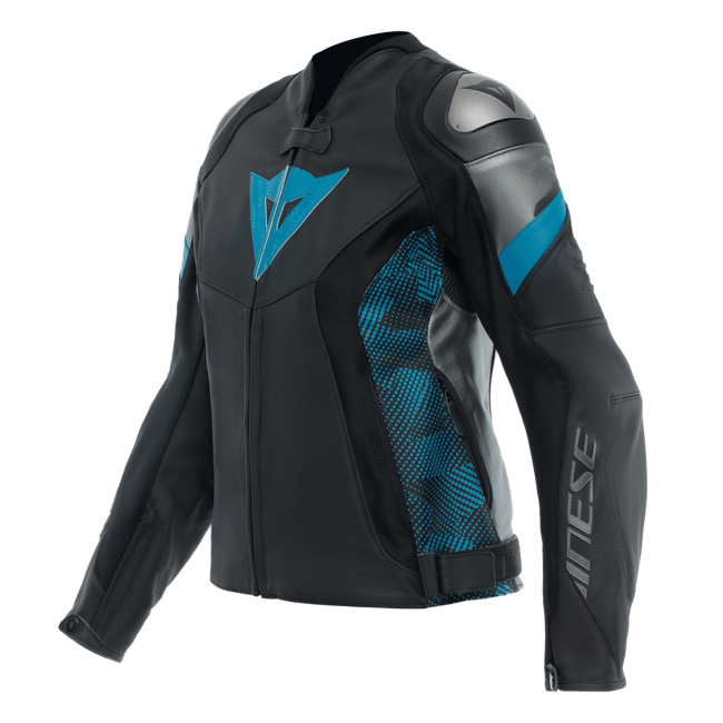 DAINESE AVRO 5 DERİ KADIN MONT - BLACK / TEAL / ANTHRACITE