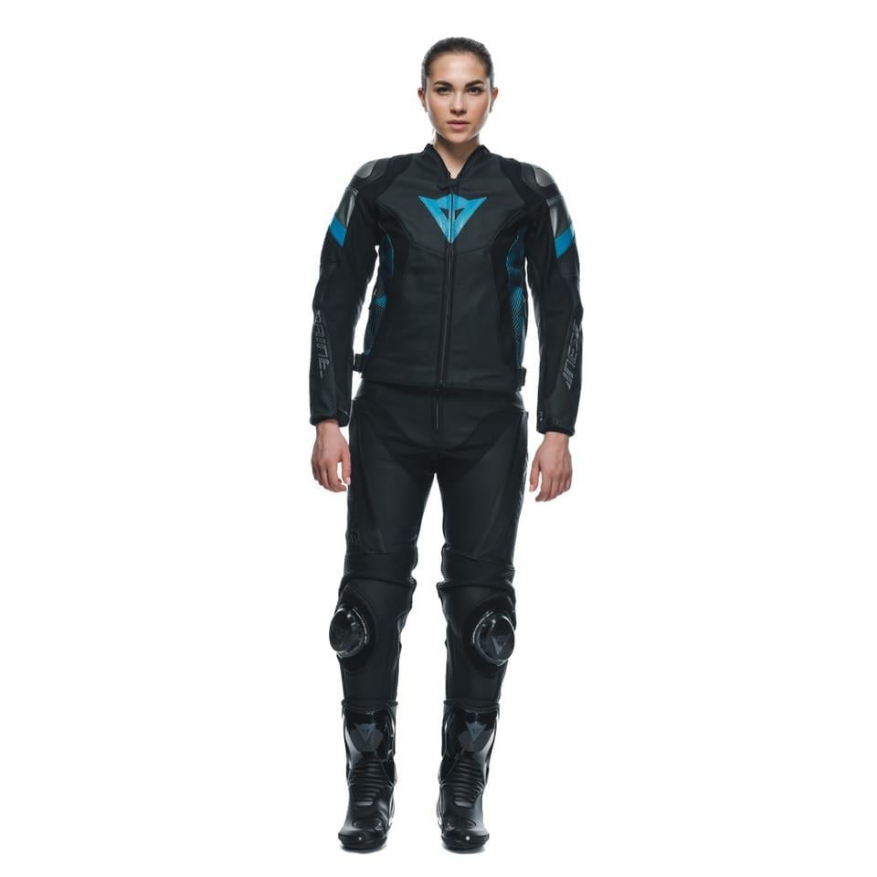 DAINESE AVRO 5 DERİ KADIN MONT - BLACK / TEAL / ANTHRACITE