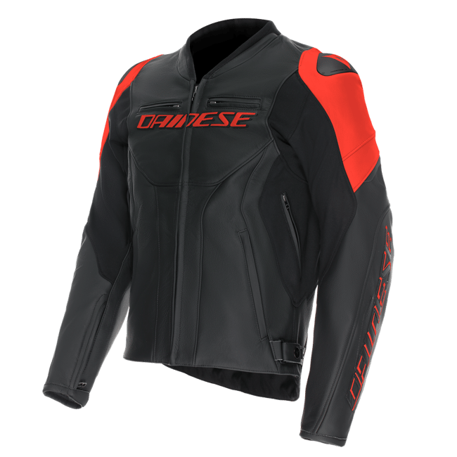 DAINESE RACING 5 DERİ ERKEK MONT - BLACK / BLACK / RED FLUO