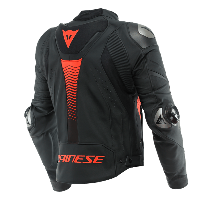 DAINESE SUPER SPEED 4 DERİ ERKEK MONT - BLACK / MATT FLUO / RED