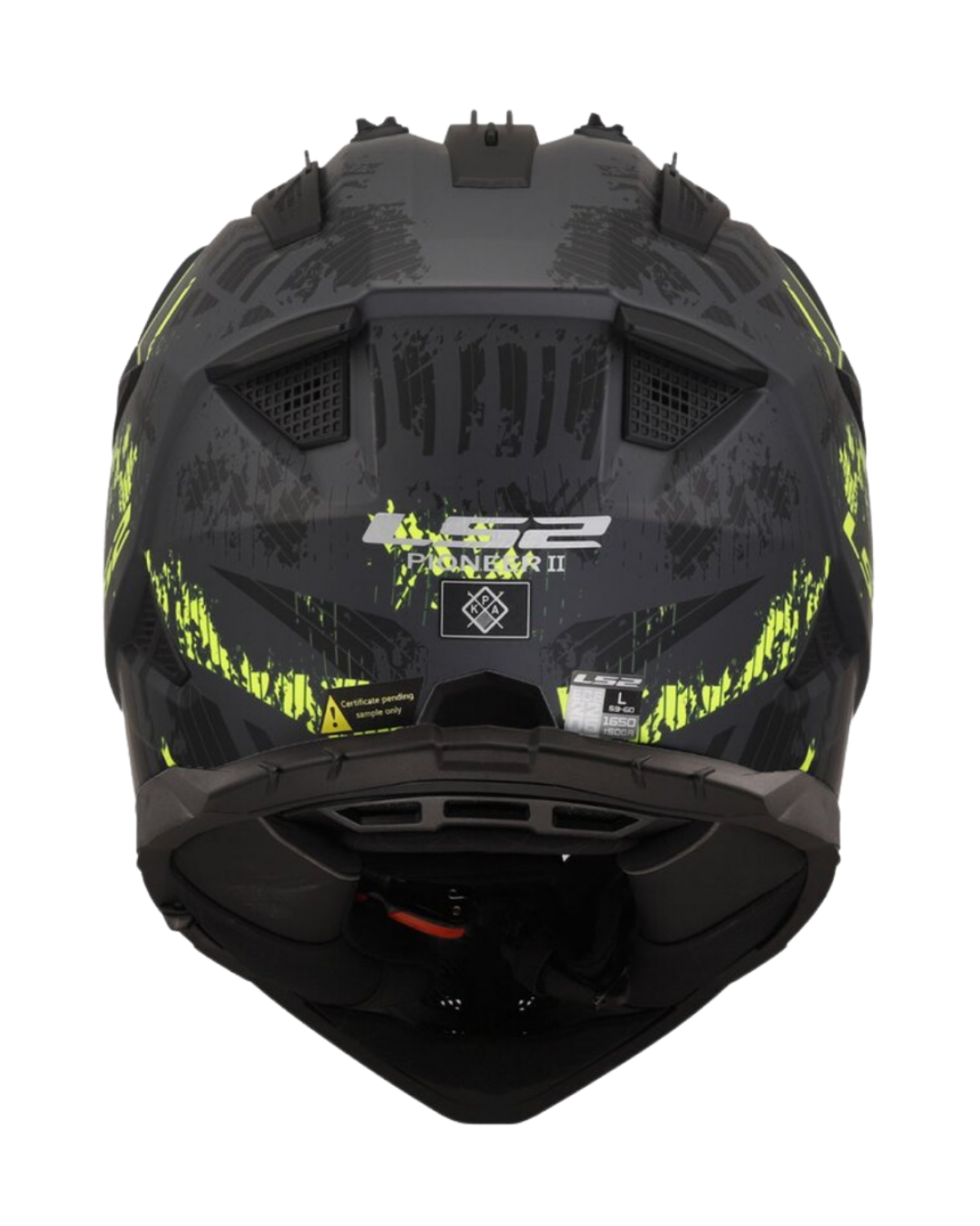 LS2 MX702 PIONEER 2 - CRAZY MATT BLACK H-V YELLOW