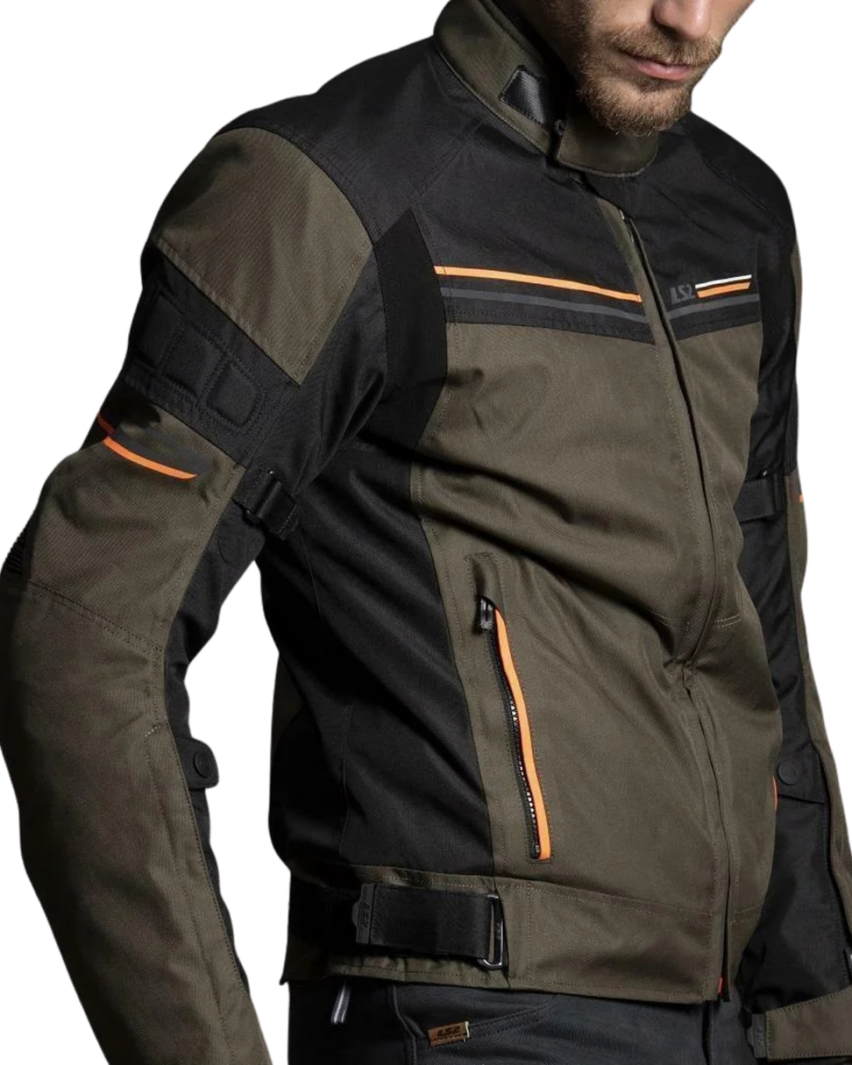 LS2 SHADOW ERKEK MONT - KHAKI BLACK HI-VI ORANGE