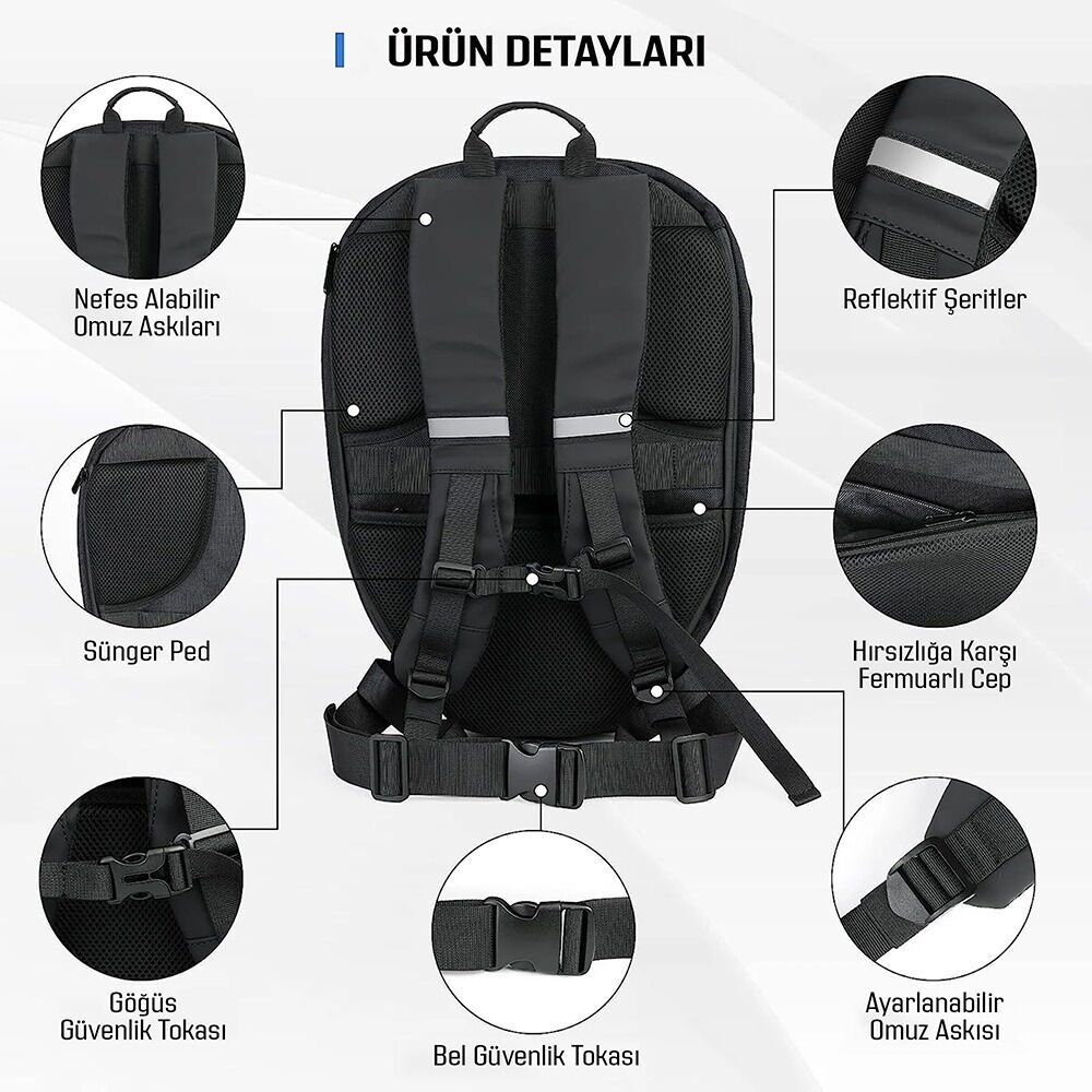 PROSEV LED KNIGHT SE SIRT ÇANTASI - SİYAH PROSEV LED KNIGHT SE SIRT ÇANTASI - SİYAH