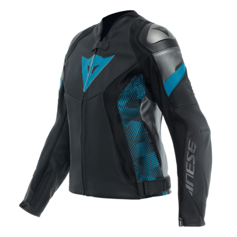 DAINESE AVRO 5 DERİ KADIN MONT - BLACK / TEAL / ANTHRACITE