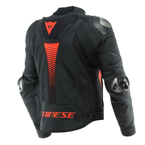 DAINESE SUPER SPEED 4 DERİ ERKEK MONT - BLACK / MATT FLUO / RED