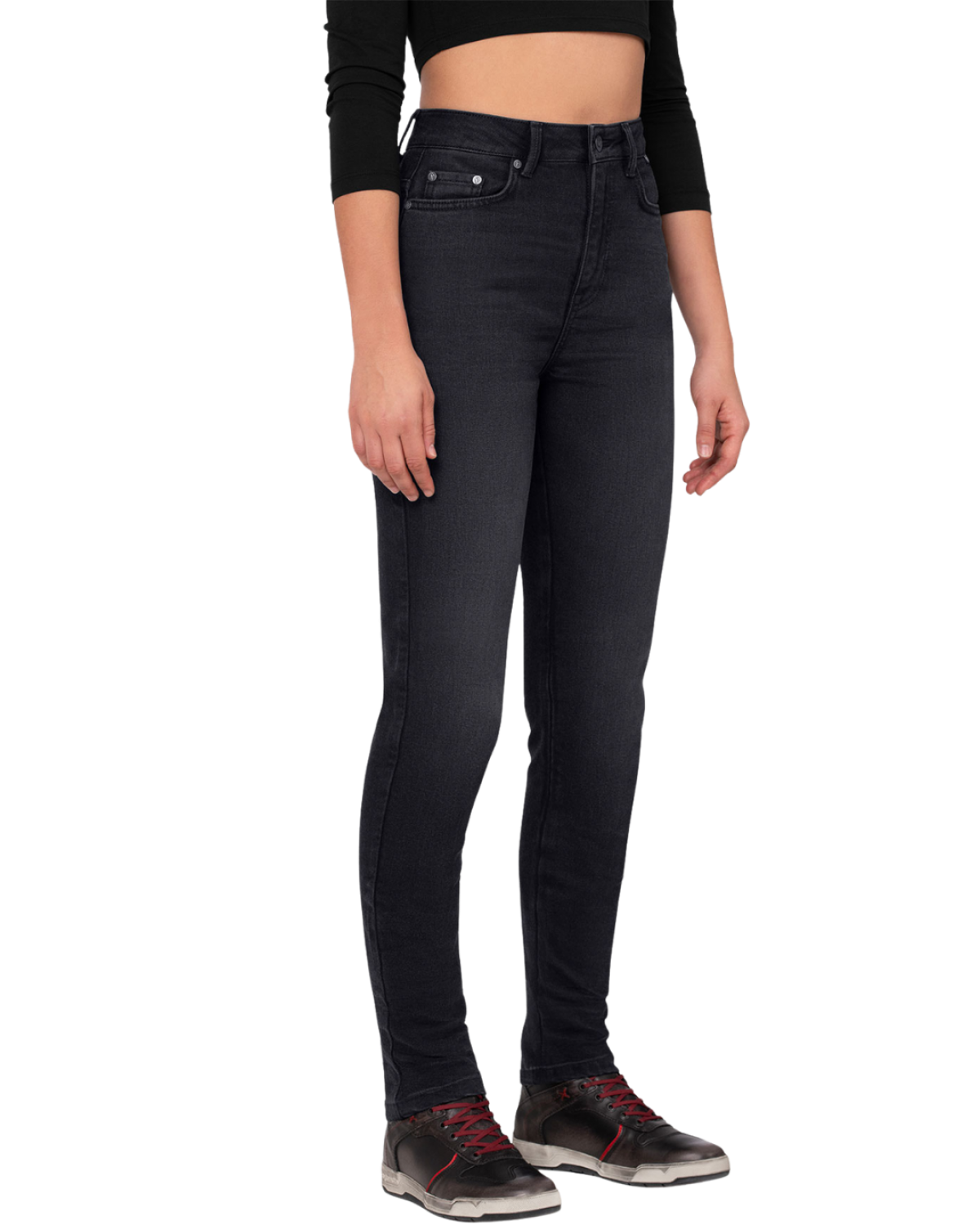 THE BIKER JEANS LUCY BLACK KADIN PANTOLON - CORDURA