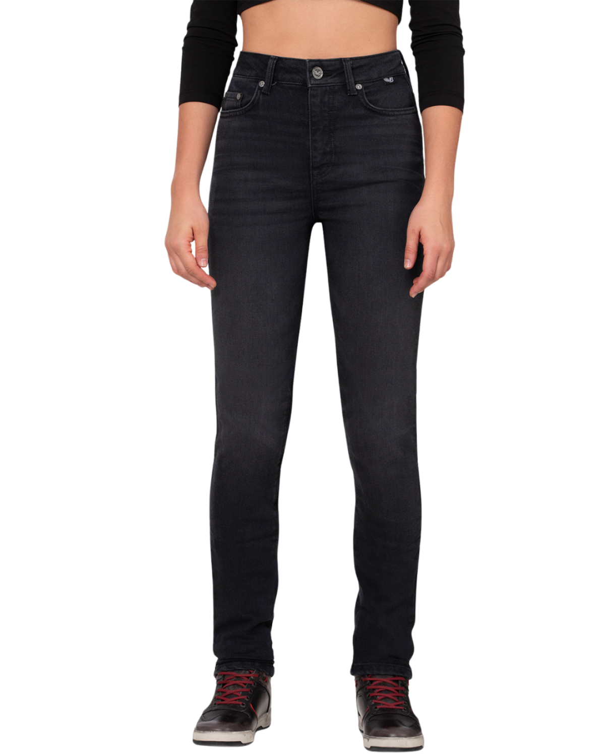 THE BIKER JEANS LUCY BLACK KADIN PANTOLON - CORDURA